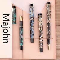 Majohn M600-600S Dropper Fountain Pen Fully Transparent F/M/Bent Nib with Converter Large-Capacity Ink Storing Fashion Gift Pen