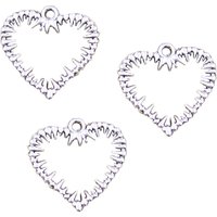 15pcs Charms Thorns Heart Bramble 24x24mm Antique Silver Color Pendants Making DIY Handmade Tibetan Finding Jewelry