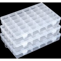 36 Grids Plastic Organizer Box Storage Container Jewelry Box with Adjustable Dividers for Beads Art DIY Crafts Fishing Tackles