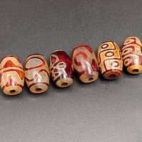 2Pcs Vintage Natural Stone Beads Tibetan Dzi Agate Beads Loose Spacer Beads Charms for DIY Necklace Bracelet Jewelry Making