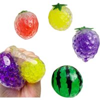 Fruit Squishy Stress Balls for Kids Strawberry Watermelon Squeeze Toys Dough Ball Fidget Toys for Anxiety Relief