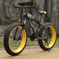 AliExpress NONE 26 Inch Large Tire Adult Mountain Bike 21 Speed Shock Absorption Double Disc Brake Butterfly Handle Snow Bike Steel Frame