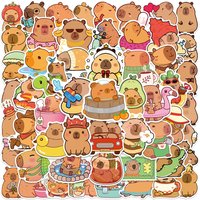 60PCS Capybara Stickers Decals for Phone Laptop Notebook Suitcase Guitar DIY Cartoon Aesthetic Stickers