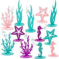 12 Pcs Mermaid Birthday Decorations Felt Table Centerpiece Under the Sea Party Supplies for Little Mermaid Birthday Party Shower