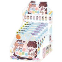 6Packs Paradise Adventure Series Pack Badge Lying Puppies Get Eaten Manhwa Cute Chibi Character Square Metal Pin