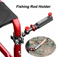 Fishing Chair Rod Holder Aluminum Magnesium Alloy Universal 360Adjustable Snap Fixed Fish Chair Rod Rack Fishing Accessories