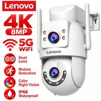 Lenovo 4K 8MP HD 5G Wifi PTZ Camera Outdoor Dual Lens Two-Way Talk IP66 Waterproof AI Tracking CCTV Audio Video Surveillance