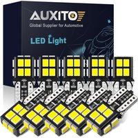 AUXITO 10Pcs W5W T10 194 LED Canbus Error Free Light Bulbs For Car LED Signal Lights Interior Reading Wedge Side Trunk Lamps 12V