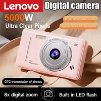 Lenovo 4K Digital Camera Retro CCD Camera 50 Million Pixels Auto Focus Entry-level Cam Dual Camera Flash Student Portable Camera