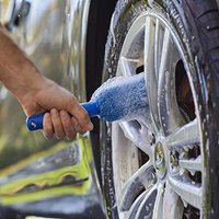 1/2/3pcs Car Wheel Wash Brush Portable Microfiber Tire Rim With Plastic Handle Auto Motorcycle Detailing Cleaning Accessories
