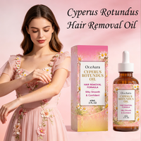 OceAura Cyperus Rotundus Hair Removal Oil Lightweight Non Greasy Gentle Soothing Moisturizing Silky Smooth Hair Reduction Oil