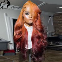 Fine Crafted Brazilian 150% Density Cosplay Human Hair Wig Honey Chestnut Long Straight Colored Lace Frontal Wig Honey Chestnut