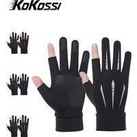 AliExpress NONE KoKossi Summer Men's Lightweight Two Finger Ice Silk Gloves Sunscreen Touch Screen Driving Fishing Cycling Breathable Non-slip