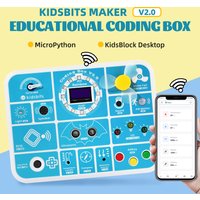 Kidsbits ESP32 Coding Box V2.0 Sensor Education Kit For Arduino ESP32 MicroBlocks&Micropython Programming Kids STEAM Programming