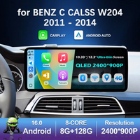 Carplay QLED Ultra-thin Screen Car Multimedia Radio Player for BENZ C CALSS W204 2011 - 2014 Navi GPS BT Android 16 Accessories image 4