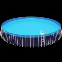 Popular Largest Inflatable Metal Frame Deep Swimming Pool for Sale