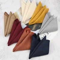 24cm Men's Business Pocket Square Solid Color Handkerchief Leisure Colorful Chest Scarf Casual Party Tuxedo Accessories