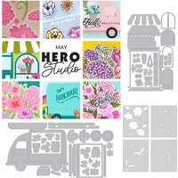 Flowers Truck Booth Metal Cutting Dies DIY Decorating Scrapbook Paper Gift Card Album Embossing Craft Cut Die 2025 Summer New