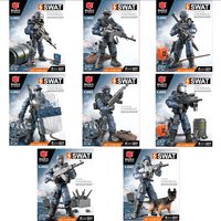 New World War 2 WW2 Army Military Soldiers SWAT Special Force Figures Model Building Blocks Bricks Boys Toys Gift 1pcs Random