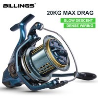 BILLINGS Spinning Reel 20KG Max Drag Saltwater Spinning Fishing Reel Stainless Steel Spindle CNC Aluminum Spool with Braid-Ready