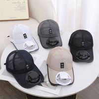 Summer Mesh USB Solar Energy Fan Baseball Cap Men Women Adjustable Breathable Caps Quick Dry Running Hat Cap for Outdoor Sports