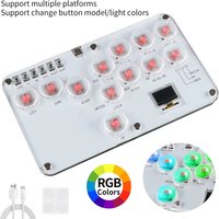 Hitbox Leverless Controller Fight Sticks Custom 12Keys All-Button Arcade Fightstick Keyboard for PS4/PS3/Switch/PC RGB Keyboard