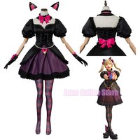OW Cosplay DVA Costume Dress for Girls Black Cat D.VA Skin Cosplay Uniform Outfits Fancy Dresses Halloween Carnival Suit Women