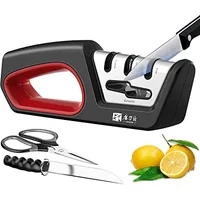 Four in one kitchen sharpener restores serrated blade knives and scissors, diamond tungsten steel ceramics kitchen tools
