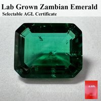 Lab Grown Zambia Emerald Hydrothermal Method Dark Green Color Emerald Cut Size Frome 4x6mm To 10x14mm Selectable Certificate