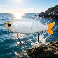2/5/10 peças Hard Plastic Fishing Lure Rattle Glide Bait Swimbait Fishing Equipment Swim Bait Lures Floating 2 Sections