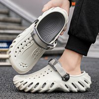 Mens Summer Casual Thick Bottom Sandals Soft and Comfortable Clog Shoes EVA Driving Shoe Sandals EVA Flat Heel Cushioned Footbed
