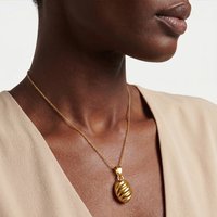 Vintage Openable Twisted Texture Oval Pendant Necklace for Women Minimalist Gold Plated Elegant Chain Fashion Jewelry Party Gift