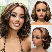 100% Human Virgin Hair Bob Bouncy Curly Wigs Pre Plucked 200% Density Glueless Short Loose Wave Curly 5x5 HD Lace Closure Wigs