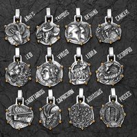 Twelve Constellations Stainless Steel Man Necklaces Pendant Chain Couple Gifts Women Fashion Jewelry Gifts Wholesale Dropshiping
