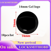 10PCS/Lot 14mm Gel Sticker Logo For KD/VVDI remote For Russian Car Round Gel logo All Black or please Mark what you need