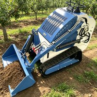 Mini Electric Crawler Skid Steer Loader 0.15m³ Bucket Bulldozer Electric Start Diesel Forklift Multi Functional Loading Machine