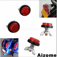 AliExpress Aizome 4pcs Universal Motorcycle License Plate Reflectors w/ Mount Spring Reflective Tag Bolt Screws For Street Bike Cruisers Scooter