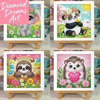 Frameless,Children's Stitch 5D Animal Panda DIY Set Cute Cartoon Gem Painting Set Crystal Gifts 18*18cm