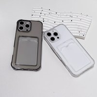 Clear Shockproof ID ATM Card Slot Protection Cover For iPhone Air 17 16 15 14 13 12 11 Pro Xs Max Mini 16e X XR Silicone Case
