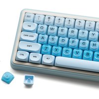 132 Keys PBT Jelly Cream Keycaps MOA Profile for Cherry Gateron MX Mechanical Keyboard 61/68/84/87/98/100, Blue