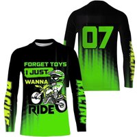 YOUTH OFF-ROAD MOTORCYCLE JERSEY GREEN OFF-ROAD MOTORCYCLE SHIRT BOYS GIRLS LONG SLEEVE T-SHIRT BREATHABLE OUTDOOR CYCLING TOPS