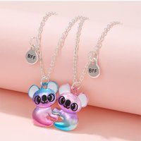Pendentif ours Koala mignon, 2 pièces/ensemble, meilleurs amis, sœur, BFF, collier, bijoux d'amitié, cadeau pour filles