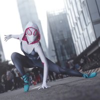Anime Spider Man Gwen Stacy cosplay costume superhero jumpsuit with mask set adult Halloween cosplay party costume