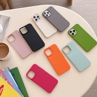 INS Candy Color TPU Case For IPhone 17 16 15 14 13 12 11 Pro Max Plus Simple Imitation Leather Shockproof Cover Matte Shell