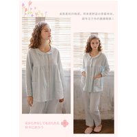 Pajamas Women's Double Gauze Cotton Yarn Autumn Cotton Long Sleeve Pants Pajamas 2PCS Set 100% Cotton Yarn Loungewear