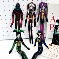The Freak Circus Pierrot Harlequin Checker Doctor Cosplay Bendable Doll Anime Game Scary Clown Halloween Party Costumes Props