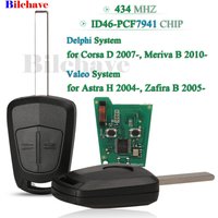 jingyuqin Remote Key 433Mhz ID46-pcf7941 Chip for Opel /Vauxhall Astra H 2004-2009 Zafira B 2005-2013 Corsa D 2007-2012 Meriva B