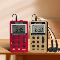 Retekess V112 Radio Mini Taschenradio Empfänger Tragbare Radios AM FM Wiederaufladbare Schlafzeit Kopfhörer Für Walkman Gehen Wandern