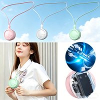 Fashionable New Neck Hanging Fan Type C Rechargeable Mini Bladeless 3 Wind Modes Fan Portable Lazy Sports Outdoor Small Fan