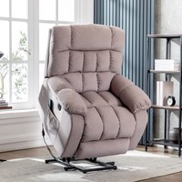 PINGGO Electric Power Lift Recliner Chair Sofa with Massage and Heat for Elderly 2 Side Pockets USB Ports Single Recliner Chair